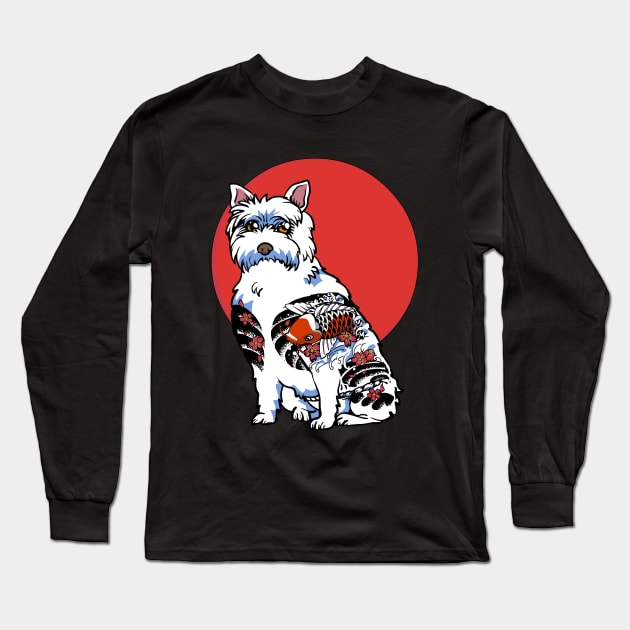 Yakuza West Highland Terrier Long Sleeve T-Shirt by huebucket